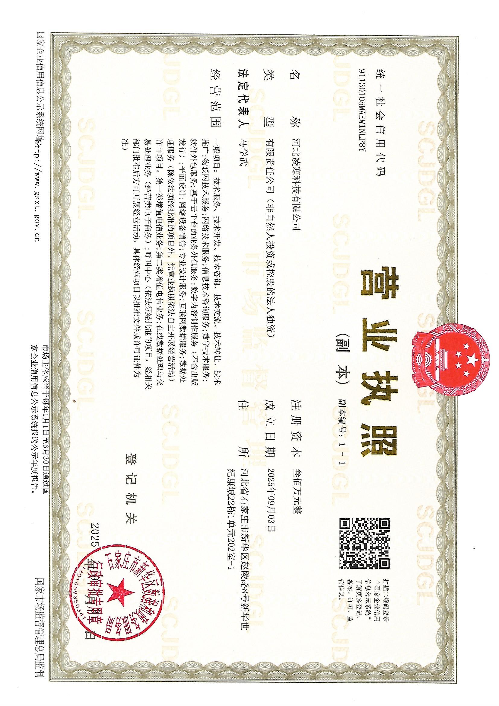 河北凌寒科技有限公司营业执照
